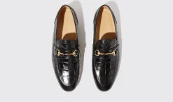 Online Scarosso Alessandro Black Croco Black - Croco-Printed Calf