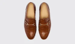 Clearance Scarosso Alessandro Brown Croco Brown - Croco-Printed Calf