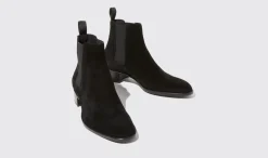 Cheap Scarosso Axel Black Suede Black - Suede