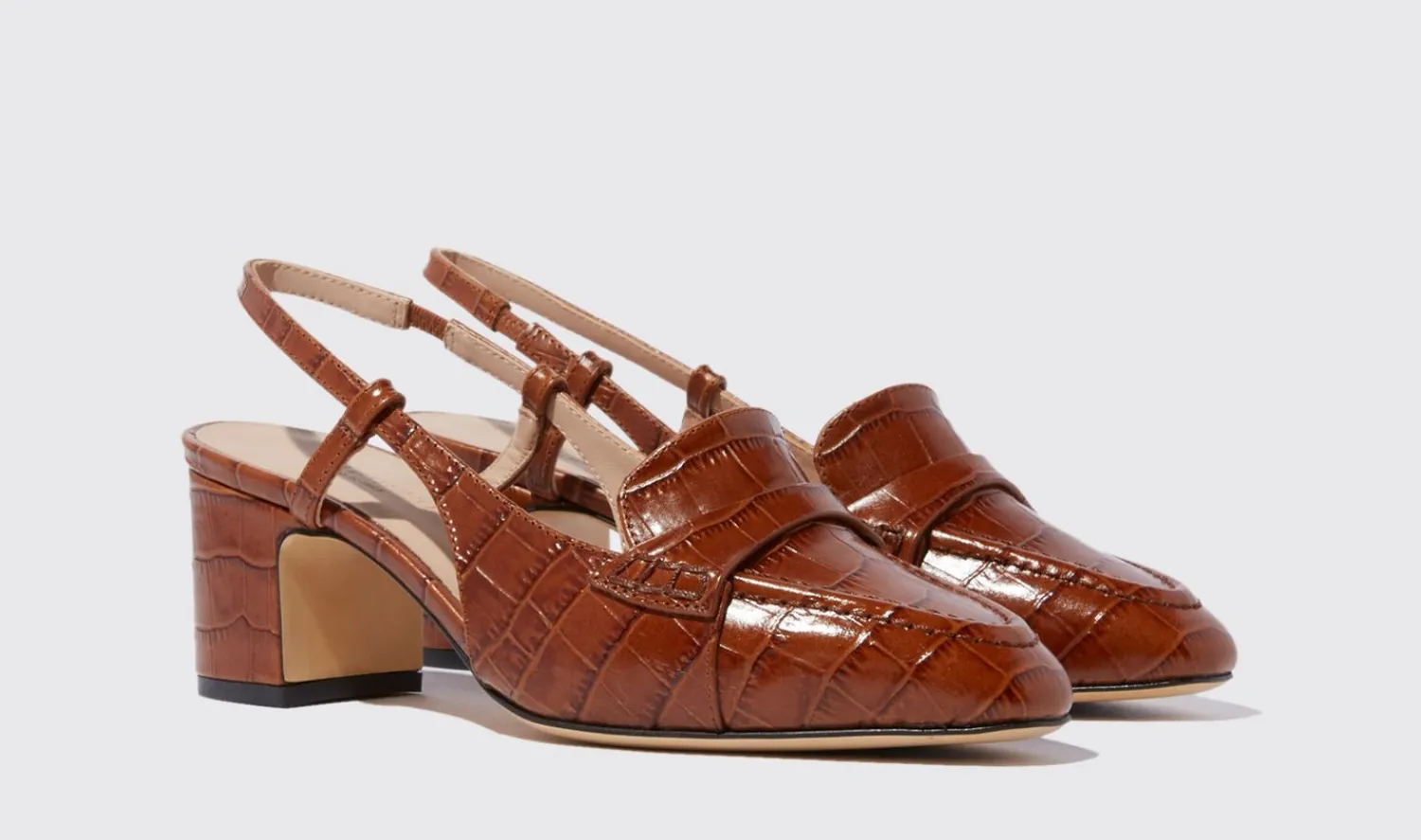 Hot Scarosso Bianca Tan Croco Tan - Croco-Printed Calf