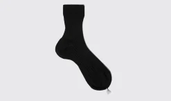 Shop Scarosso Black Cotton Ankle Socks Black - Cotton