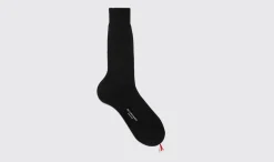 Fashion Scarosso Black Cotton Calf Socks Black - Cotton