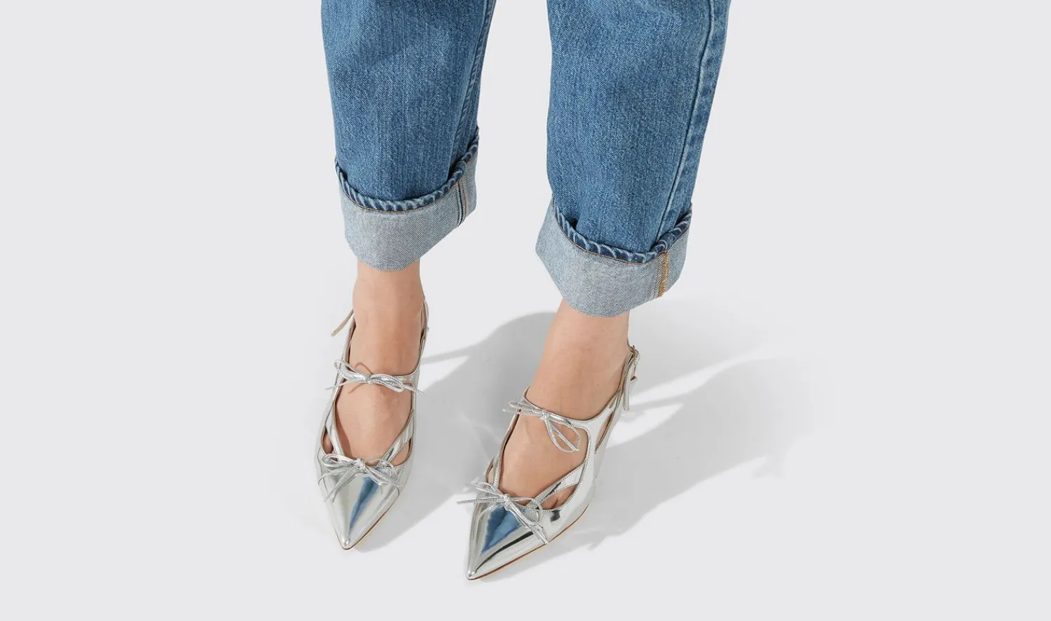 Clearance Scarosso Cinderella Silver - Laminated Calf