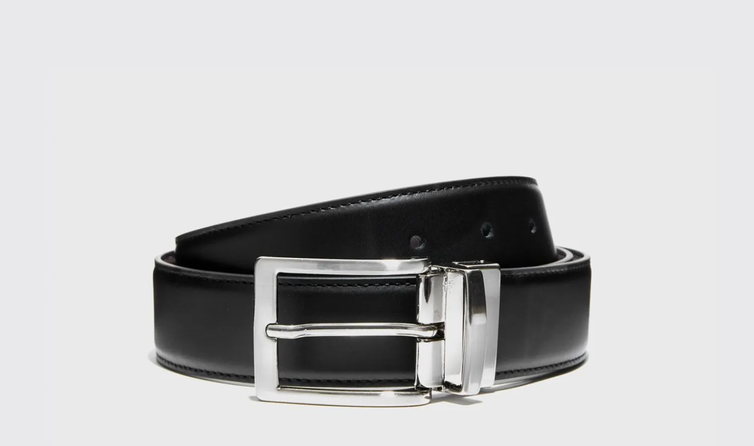 New Scarosso Cintura Reversibile Liscia Nera/Marrone Black Calf