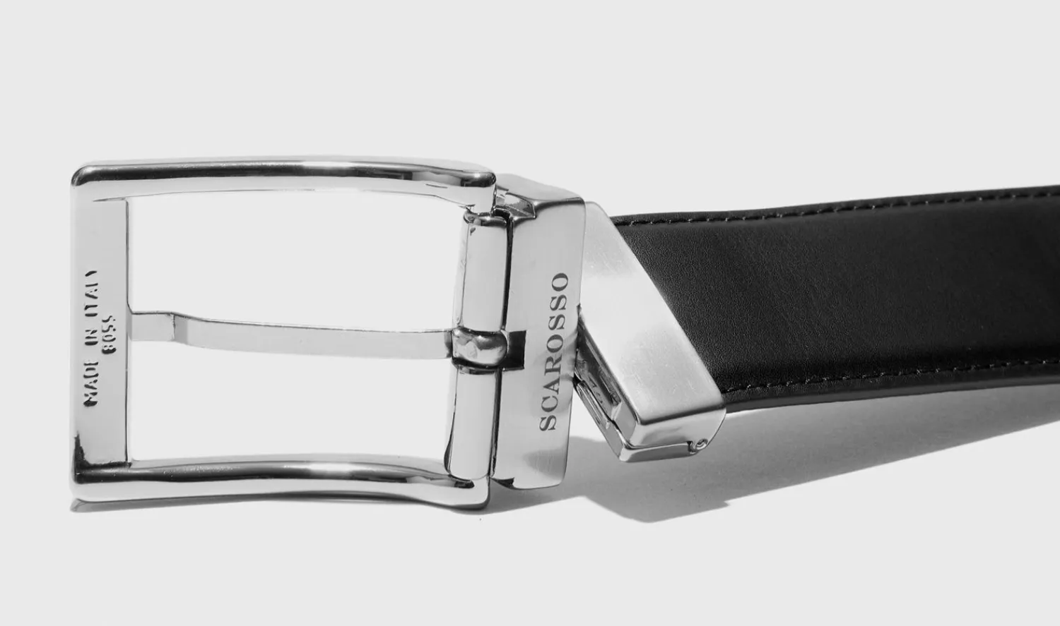 New Scarosso Cintura Reversibile Liscia Nera/Marrone Black Calf