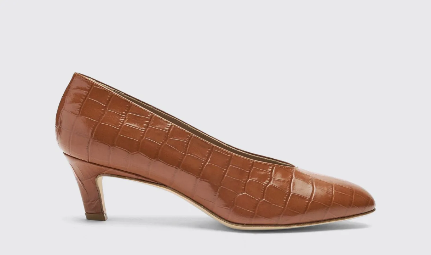 Clearance Scarosso Deva Cognac Croco Cognac - Croco-Printed Calf