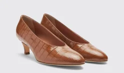 Clearance Scarosso Deva Cognac Croco Cognac - Croco-Printed Calf
