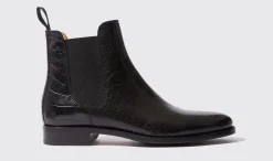 Clearance Scarosso Giancarlo Nero Cocco Black - Croco-Printed Calf