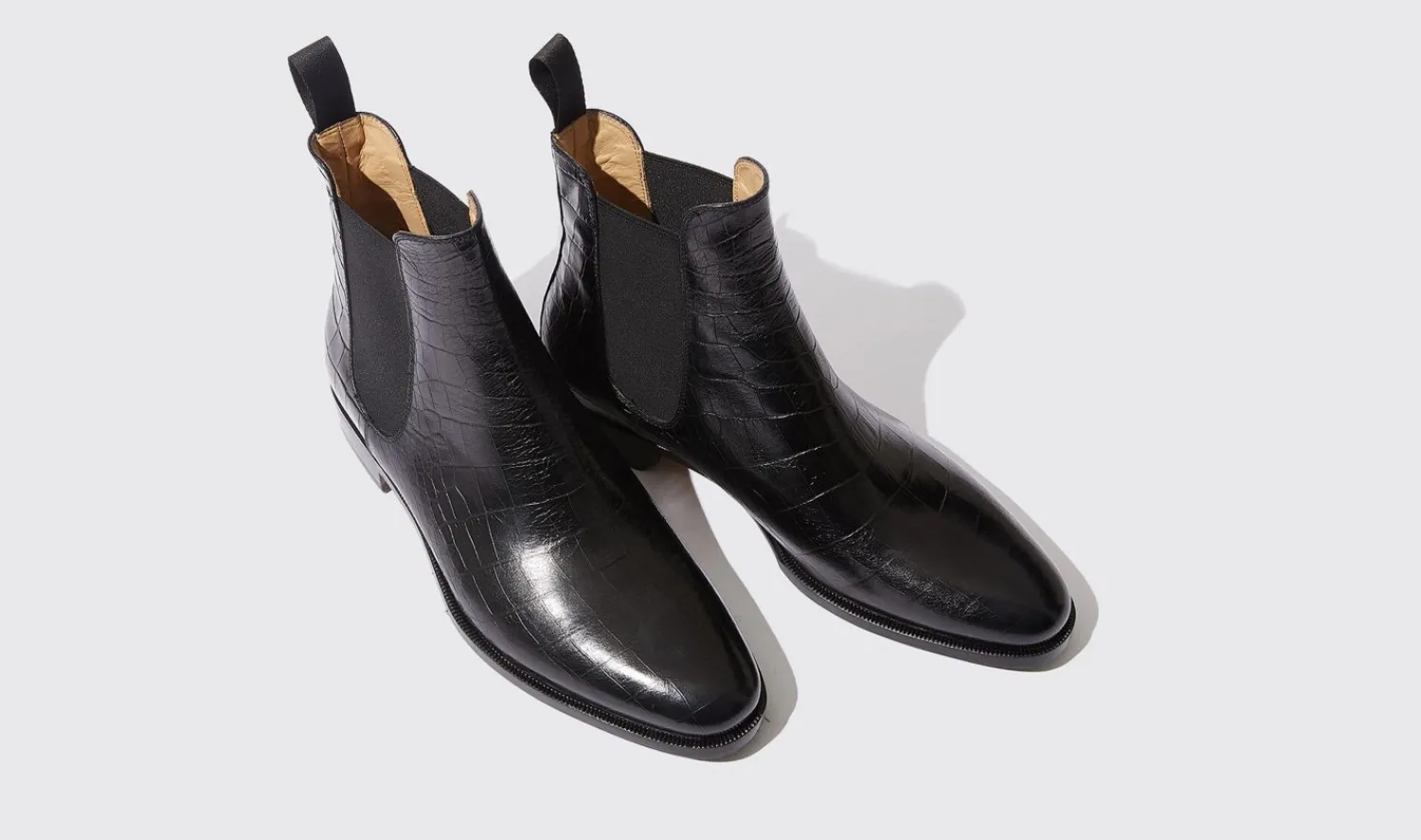 Clearance Scarosso Giancarlo Nero Cocco Black - Croco-Printed Calf