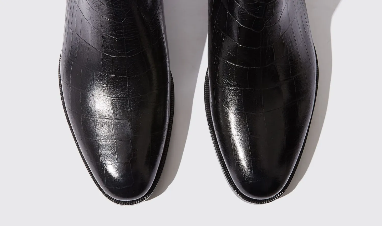 Clearance Scarosso Giancarlo Nero Cocco Black - Croco-Printed Calf