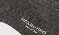 Best Scarosso Grey Cotton Calf Socks Grey - Cotton