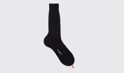 Online Scarosso Navy Cotton Calf Socks Navy - Cotton