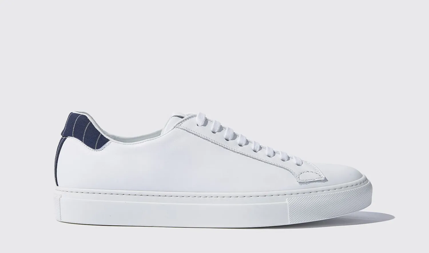 New Scarosso Pinstripe White White - Calf