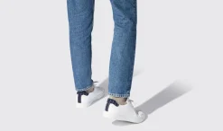 New Scarosso Pinstripe White White - Calf
