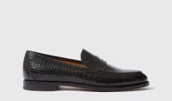 Outlet Scarosso Stefano Nero Cocco Black - Croco-Printed Calf
