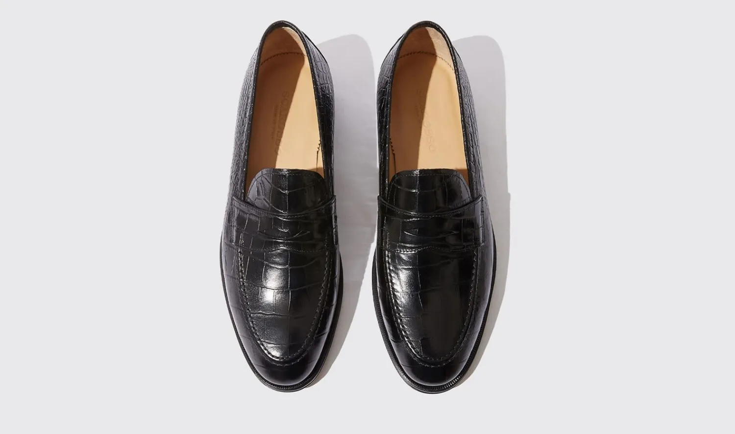Outlet Scarosso Stefano Nero Cocco Black - Croco-Printed Calf