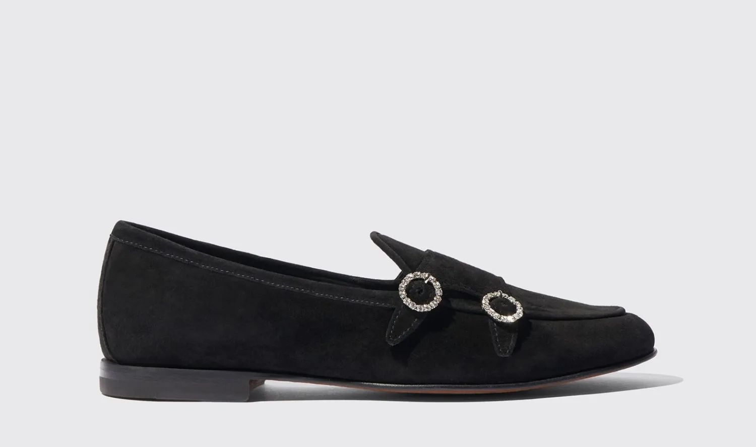 Shop Scarosso Virginia Black Strass Black - Strass Suede